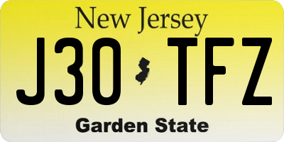 NJ license plate J30TFZ