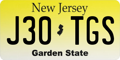 NJ license plate J30TGS