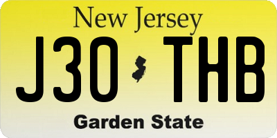 NJ license plate J30THB