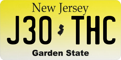 NJ license plate J30THC