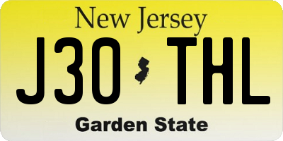 NJ license plate J30THL
