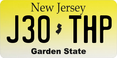 NJ license plate J30THP