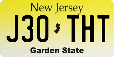 NJ license plate J30THT