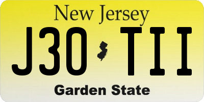 NJ license plate J30TII