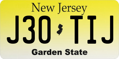 NJ license plate J30TIJ