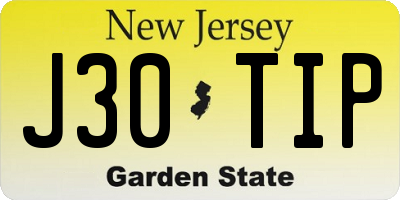 NJ license plate J30TIP
