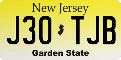 NJ license plate J30TJB
