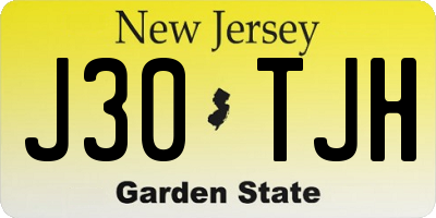 NJ license plate J30TJH