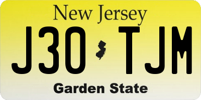 NJ license plate J30TJM