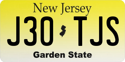 NJ license plate J30TJS