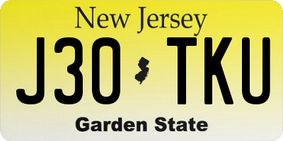 NJ license plate J30TKU