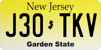 NJ license plate J30TKV