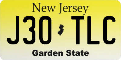NJ license plate J30TLC