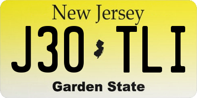 NJ license plate J30TLI