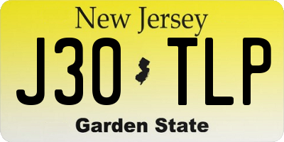 NJ license plate J30TLP