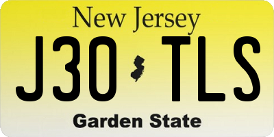 NJ license plate J30TLS