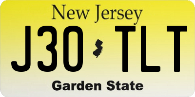 NJ license plate J30TLT