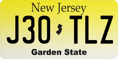 NJ license plate J30TLZ