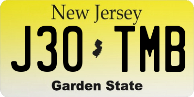 NJ license plate J30TMB