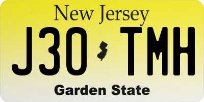 NJ license plate J30TMH