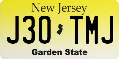 NJ license plate J30TMJ