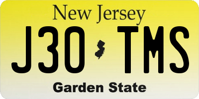 NJ license plate J30TMS