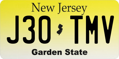 NJ license plate J30TMV