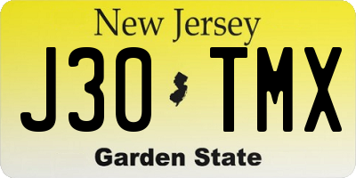 NJ license plate J30TMX
