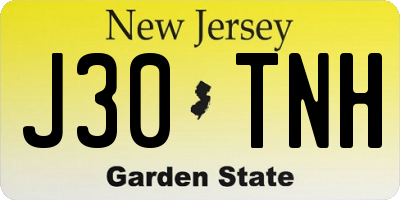 NJ license plate J30TNH