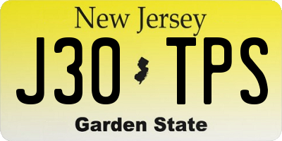 NJ license plate J30TPS