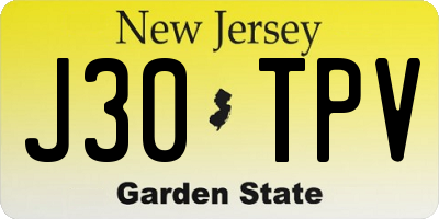 NJ license plate J30TPV