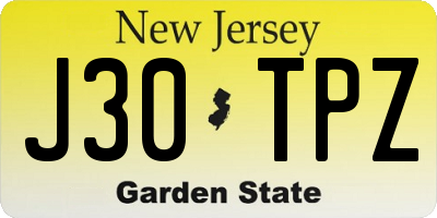NJ license plate J30TPZ