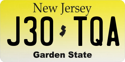 NJ license plate J30TQA