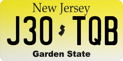 NJ license plate J30TQB