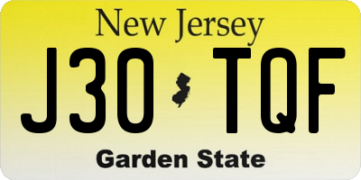 NJ license plate J30TQF