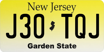 NJ license plate J30TQJ
