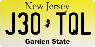 NJ license plate J30TQL