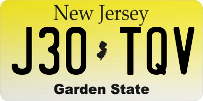 NJ license plate J30TQV