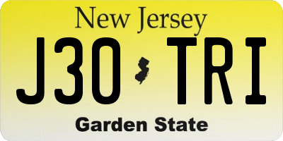 NJ license plate J30TRI