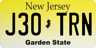 NJ license plate J30TRN