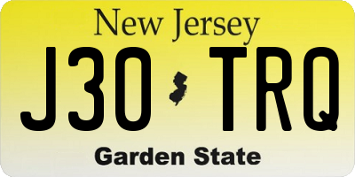 NJ license plate J30TRQ