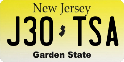 NJ license plate J30TSA