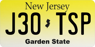 NJ license plate J30TSP