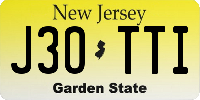 NJ license plate J30TTI