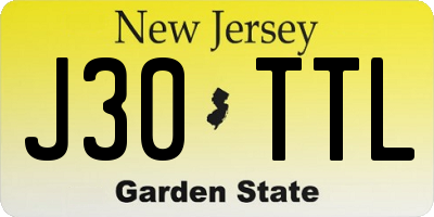 NJ license plate J30TTL