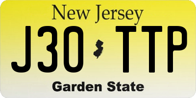 NJ license plate J30TTP