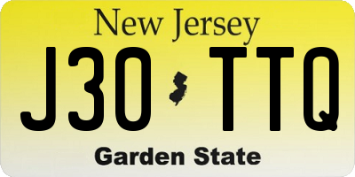 NJ license plate J30TTQ