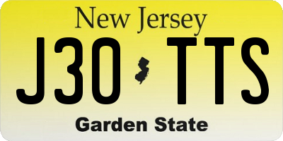 NJ license plate J30TTS