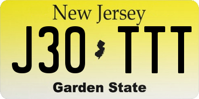 NJ license plate J30TTT