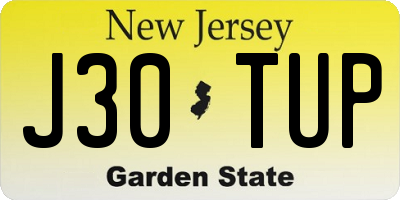 NJ license plate J30TUP